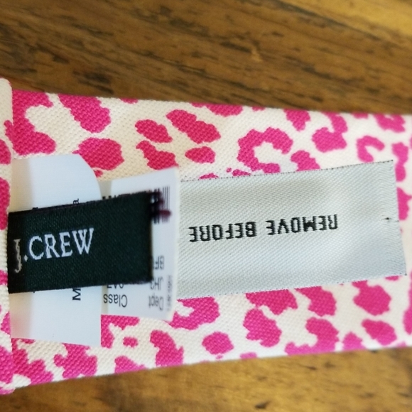 J. Crew Pink And White Leopard Cloth Belt NWT - Picture 2 of 4